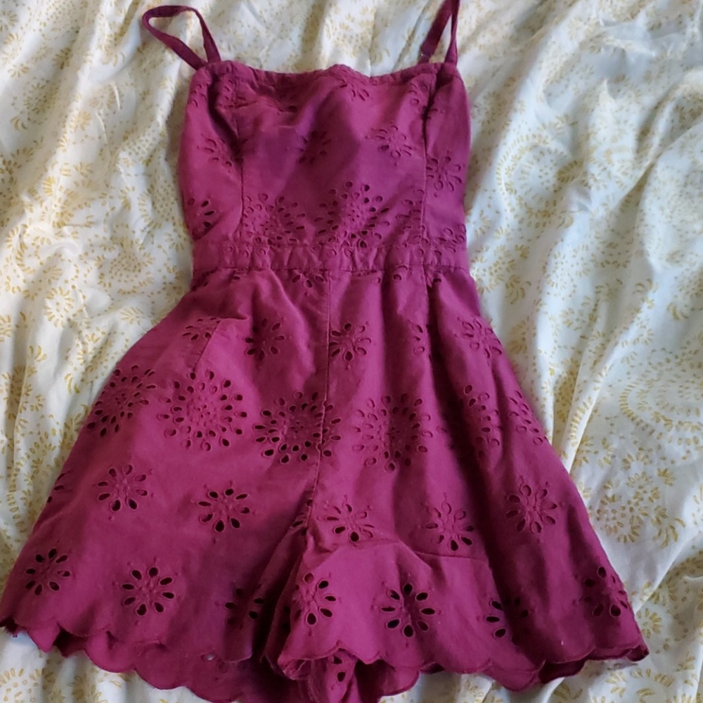 Hollister purple eyelet romper